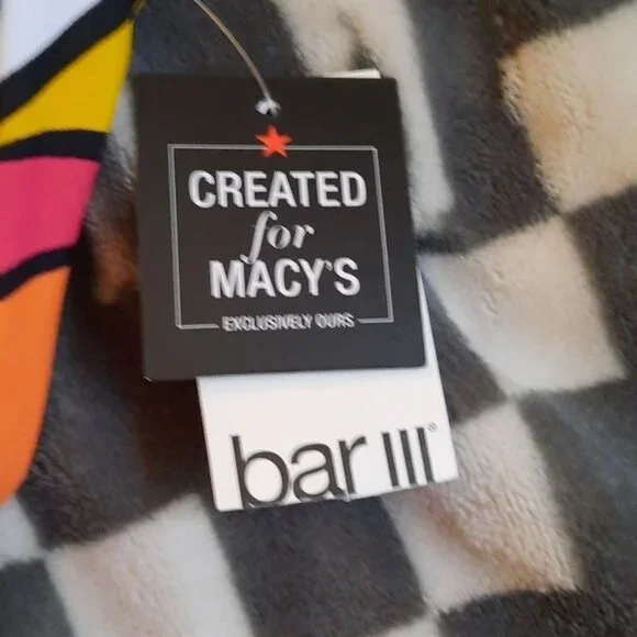 Bar lll  Macy's 70's Vibe Check Ring Monokini Swimsuit Swimwear Size XL - Picture 3 of 12